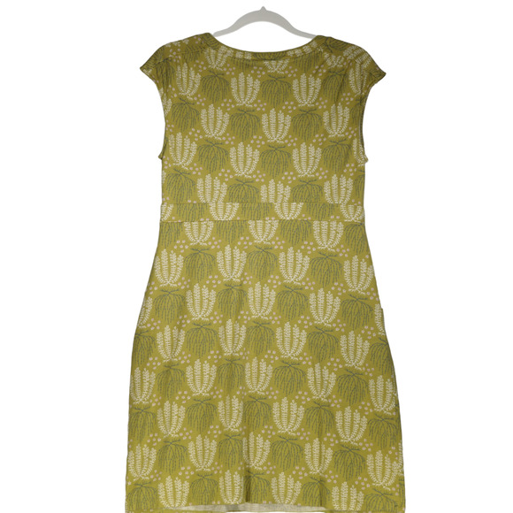 Boden Sheath Dress Womens Size 10 Regular Green Floral Stars Cotton Blend Pocket - Picture 9 of 10